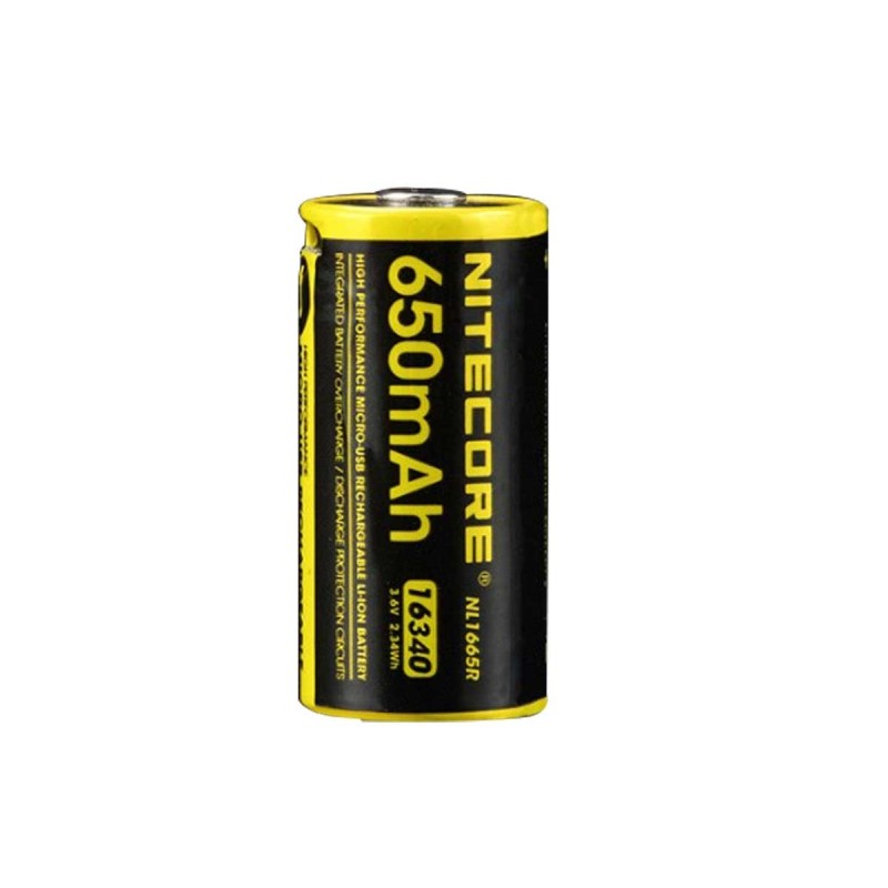 BATTERIA RICARICABILE 16340 (CR 123) 650 mAh [ NITECORE]