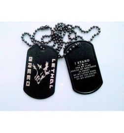 PIASTRINE DOG-TAG TIPO US- ARMY COMPLETE + INCISONE LASER