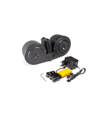 DRUM MAG. 2500RD PER M4 CON SOUND SENSOR - BLACK [ EVOLUTION ]