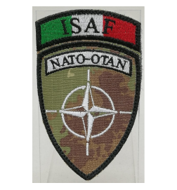 PATCH RICAMATA ISAF NATO-OTAN - FONDO VEGETATO