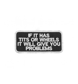 PATCH RICAMATA - TITS OR WHEELS IT WILL GIVE YOU PROBLEM - LA PATCHERIA