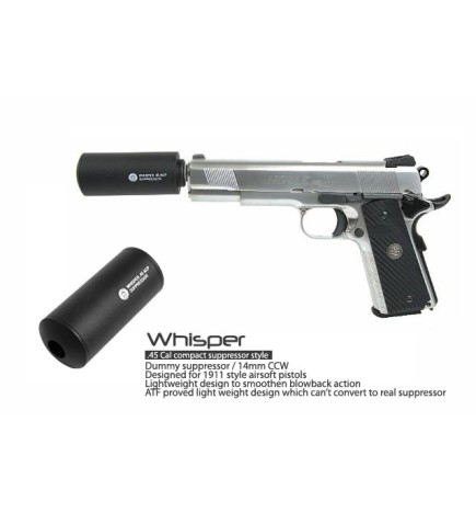 Replica silenziatore Whisper 1911 .45 ACP - 14mm CCW - Madbull